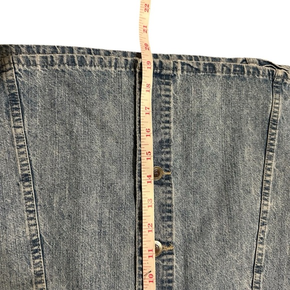 Vintage St. John’s Bay 90’s Denim Button-Front Skirt High Rise Light Wash SZ 27” - Picture 7 of 9